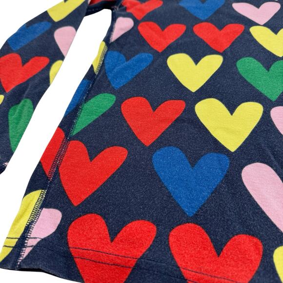 HANNA ANDERSSON Blue Multi Hearts Long Johns Pajama Set Size 120 6-7 Organic - Picture 7 of 8